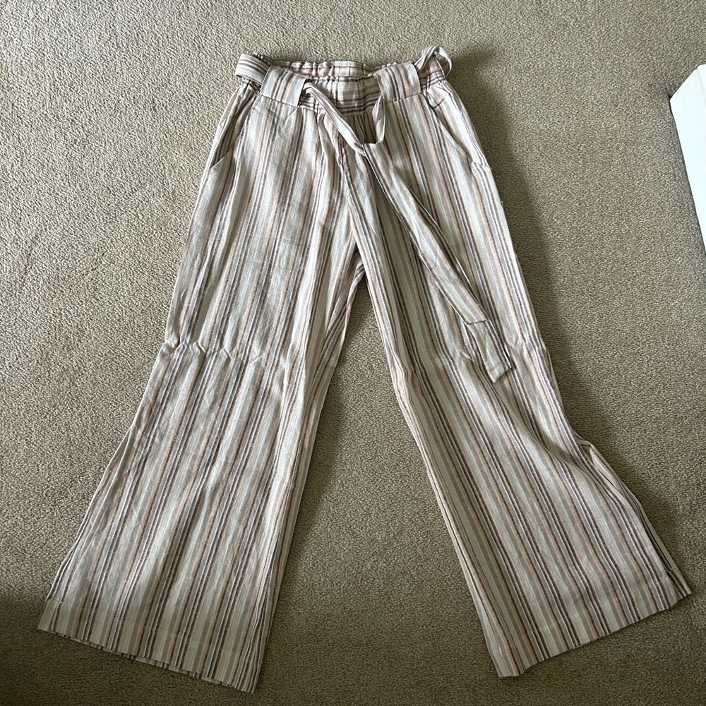 Indigo Rein Cream and Brown Boot Cut Flare Pants